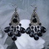 Cimenexe Boho Crystal Dangle Earrings Teardrop Rhinestone Drop Earrings Black