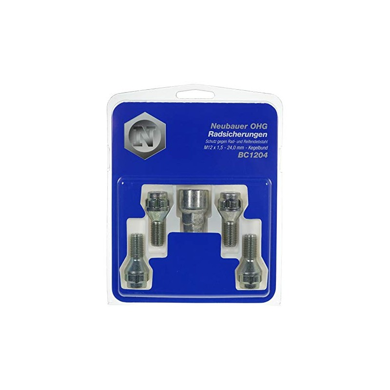 LOK-NOX LKBC1204 Locking Wheel Bolts M12 X 1.5 60 Degree,