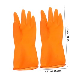 Gatuida 6pcs Reusable Rubber Cleaning Gloves for Household Durable Kitchen Dishwashing Gloves Red Yellow and Orange for Washing Dishes Clothes and Food Preparation