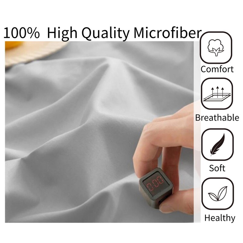 2 Pack Pillow Cases Poly-Cotton Luxury Soft Brushed Microfiber Pillowcase