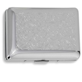 SILBERKANNE Business Card Holder Credit Card Holder Filigree 9.5 x 6.5 x 1.5 cm Premium Silver Plated Elegant Silver-Plated in Top Workmanship, silver, Elegant