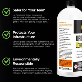 Instant Power Professional Urinal Salt Remover - Helps with Uric Salt Buildup, Dissolves Urine Salt, Urinal Drain Cleaner for Regular and Waterless Urinals, Safe on all Toilet Pipes - 32 fl oz