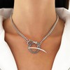Atentuyi Punk Snake Pendant Necklace Chunky Silver Choker Curb Chain
