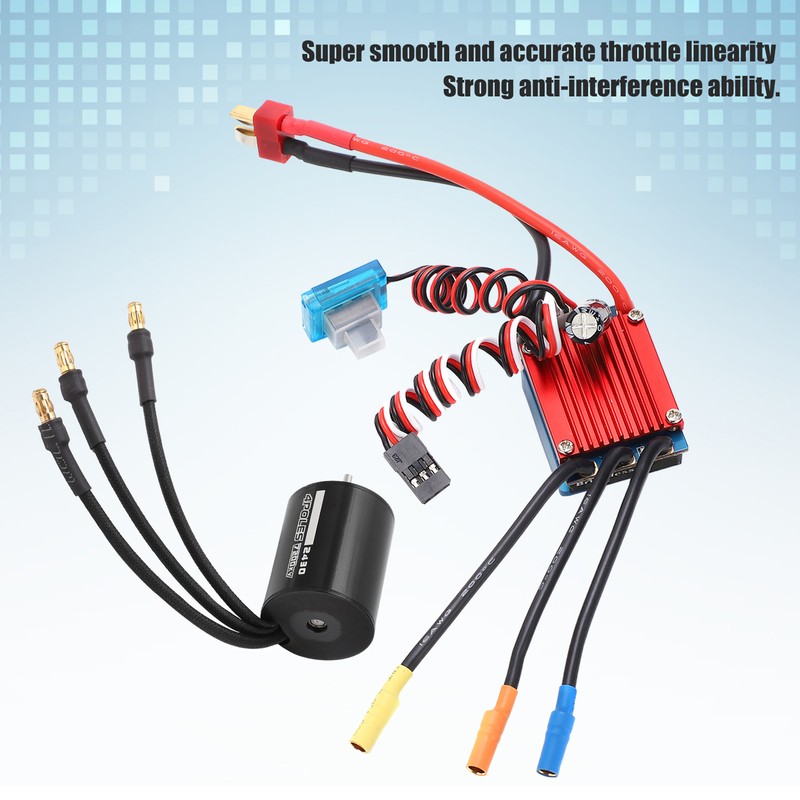 RC 2430 7200KV Waterproof 4 Poles Brushless Motor with 25A