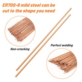 UNIFAMILY TIG Welding Rod ER70S-6, 3/32" x 16" Mild Steel TIG Welding Rods 2LB, Carbon Steel TIG Welding Filler Rod, Low Splatter Corrosion Resistance, Tig Filler accessories