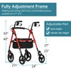 ELENKER Rollator Walker with 10” Wheels, Sponge Padded Seat and