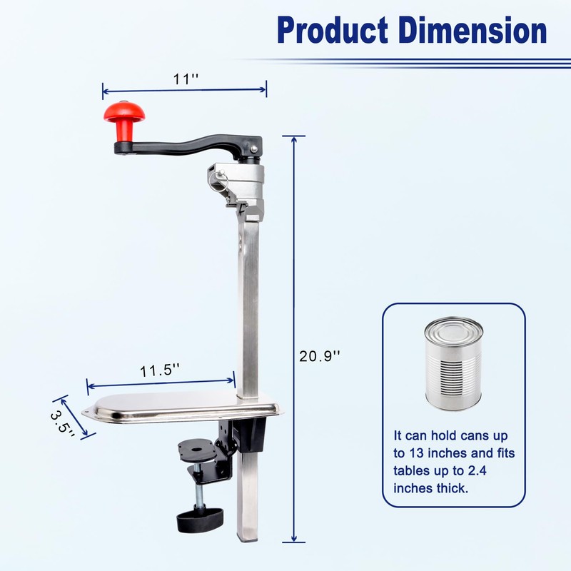 Commercial Can Opener Heavy Duty for Large Cans Up to