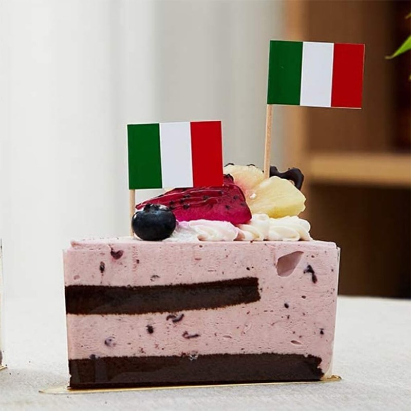 100x Italy Flag Toothpick Decors Versatile Decoration Solution Made with
