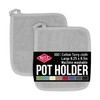 100% Cotton Terry Pot Holders for Kitchen, 2-Pack, 8.5"x8.25" Titanium