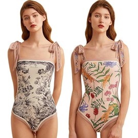 BIMENDOS Trajes de Baño Mujer,Traje de Baño con Control de Abdomen,Traje de baño Floral de una Pieza para Mujer,Monokini Reversible,para Playa Piscina (MX/US, Alfa, Mediano, Regular, Regular, Rosa)