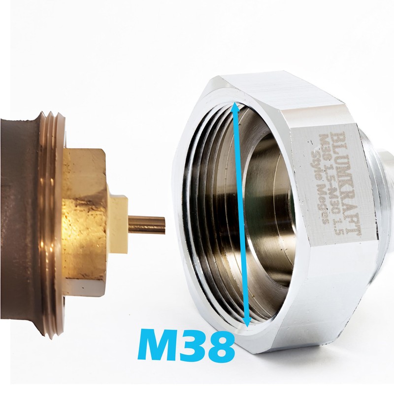 BLUMKRAFT 2 x Radiator Adapter Connector M38 x 1.5 Style
