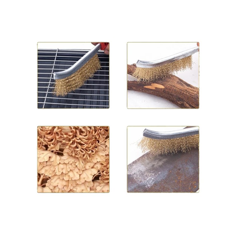 Heavy-Duty Stainless Steel Wire Brush, 235mm Length, Ergonomic Red Handle,