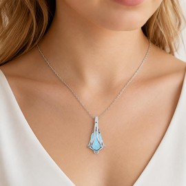 YYB Larimar Necklace Infinite Love Larimar Jewelry Gift for Women