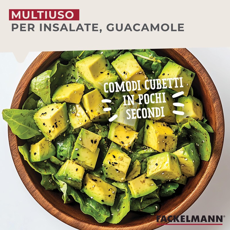Fackelmann Taglia avocado in plastica ed acciaio inossidabile, ideale per