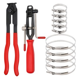 MUALROUS 12Pcs CV Joint Boot Clamp Pliers Kit, CV Joint Boot Clamp Pliers with CV Boot Clamps Kit Car Banding Tool Kit Automotive Hose Axle Pliers for Most Cars