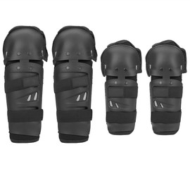Knee Pads Elbow Pads 4 Pieces Motorcycle Motocross Cycling Elbow Knee Pads Protector Shin Guard Armor Set Black