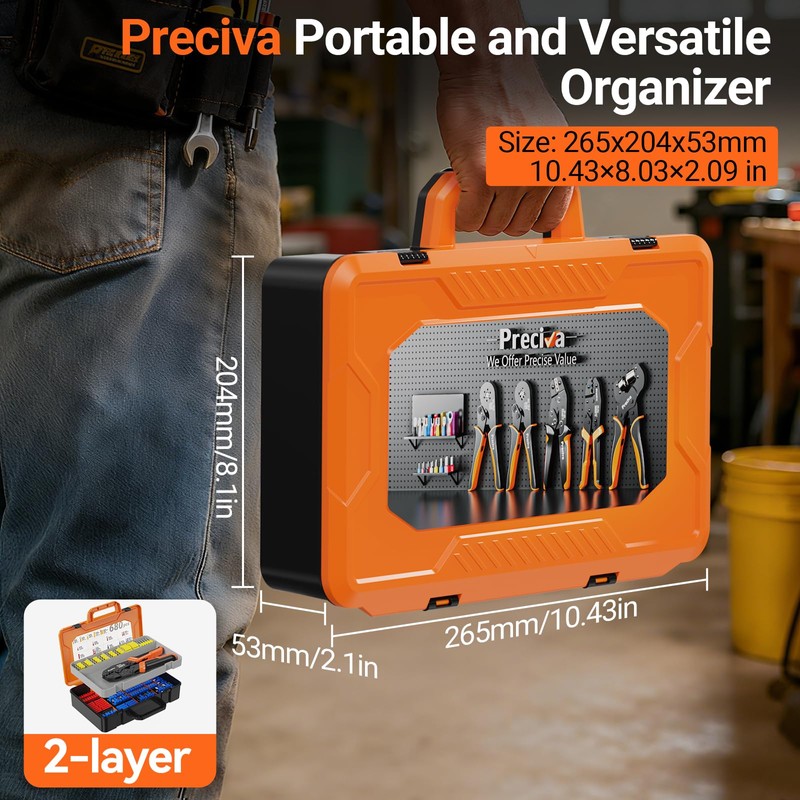Preciva Insulated Crimping Tool Set with Storage Case, Ratcheting Wire