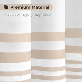 Seasonwood Beige Shower Curtain Boho Stripe Shower Curtains with Tassel Farmhouse Shower Curtain for Bathroom 72 X 72 Inches