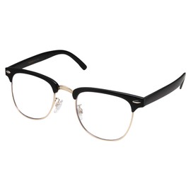 grinderPUNCH - Mens Non Prescription Clear Lens Glasses Black/Gold
