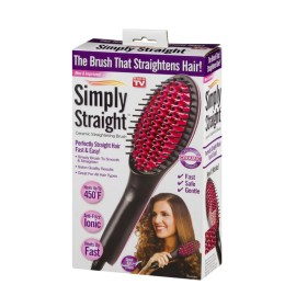Simply Straight Ceramic Straightening Brush Heats Up to 450 F As Seen On TV