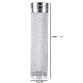 VIFERR Filtro a Maglia Birra 300 Micron Mesh Filtro a Tramoggia per Birra Filtro a Rete per Birra in Acciaio Inossidabile con Spazzola per Birra Fatta in Casa Vino, 7 * 29cm