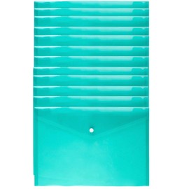 Alipis 12pcs Clear Document Folder Transparent File Organizer with Snap Button for Secure Document Storage Tear Water-Resistant for Office