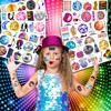 100 PCS 70s Disco Ball Temporary Tattoos Themed Birthday Party