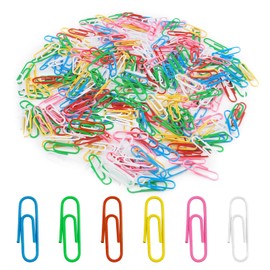 Pack of 300 Paper Clips, 2.8 cm Colourful Metal Paper Clips, Plastic Box, Practical Paper Clips for Office, School and Home