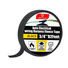 BeltandRoad Wire Harness Cloth Tape, Electrical Tape 3/4-Inch x 82-Foot High Temperature Tape Wiring Loom Harness Tape, Self-Adhesive Felt Cloth Electrical Tape, Noise Dampening, and Cable Protection