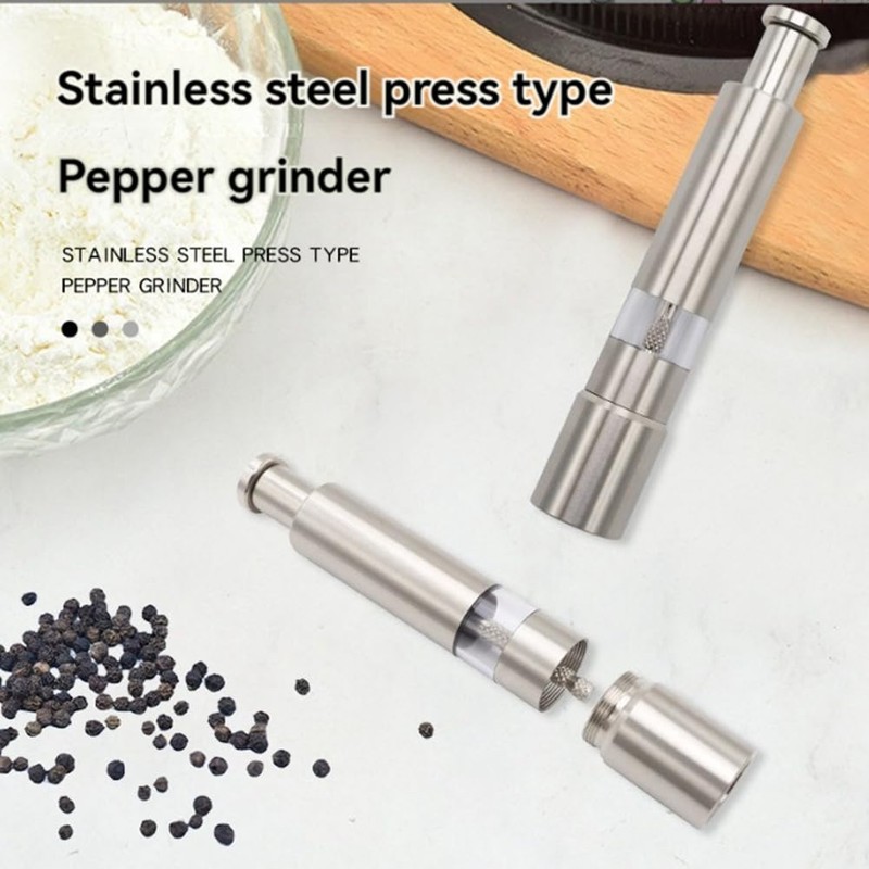 TOBEOME 2PCS Manual Salt and Pepper Grinder Set Stainless Steel
