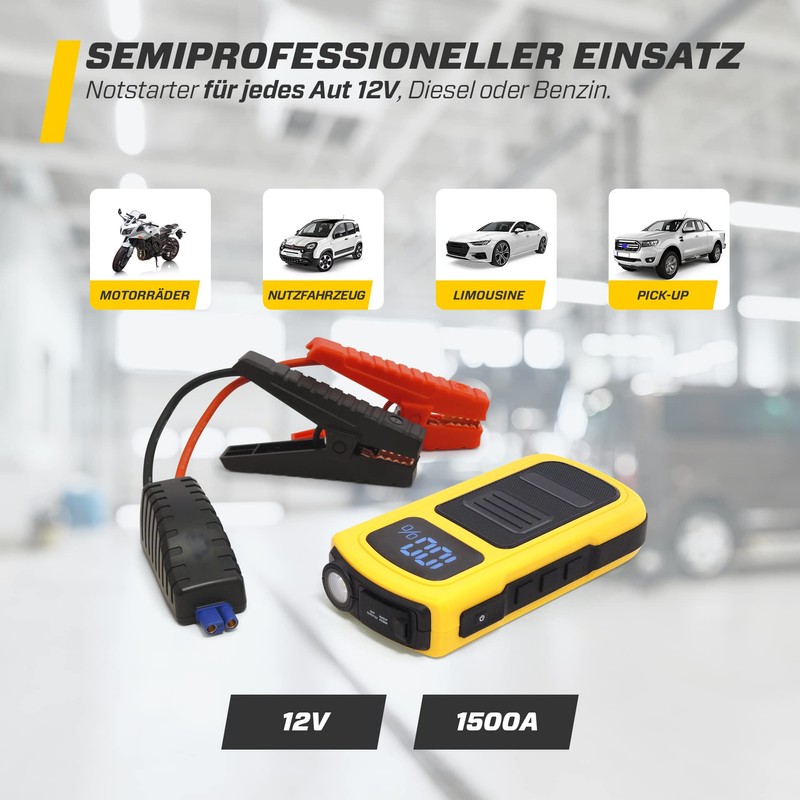 MAXTOOLS Maxtools, JSL290, 12V 1500A Notstarter fr gro?e Diesel- und