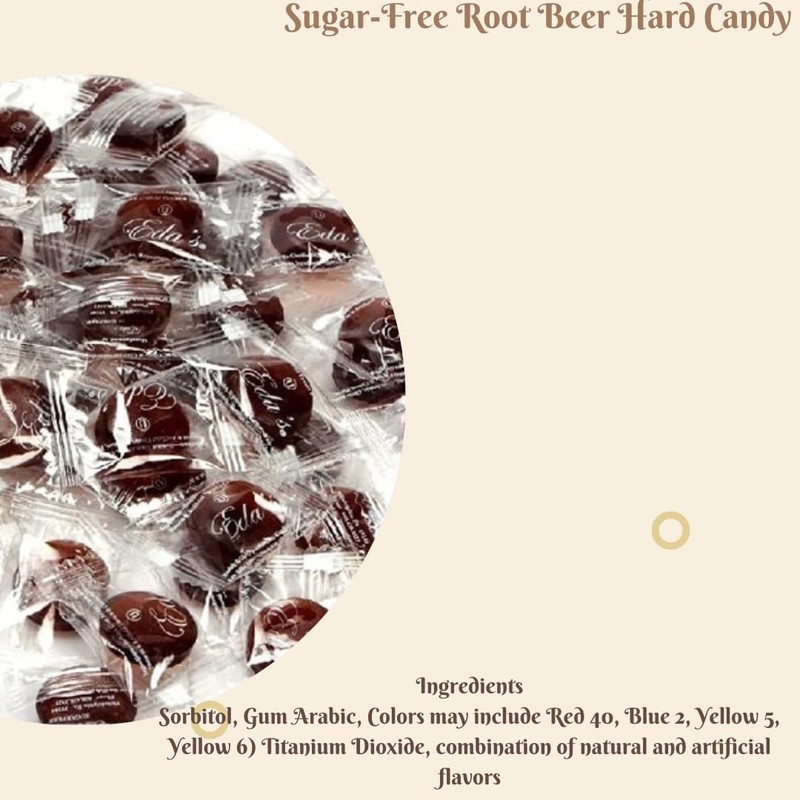 1LB Eda's Sugar Free Root Beer Hard Candy by Nuts