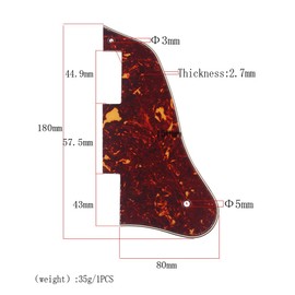Alnicov Short Style Pickguard for Gibson ES-335 Guitar (3 Ply, Red Tortoise)