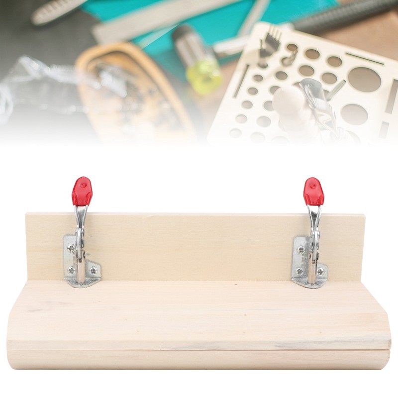 HandStitched Sewing Horizontal Leathercraft Wooden Table Clamp Stitching Tool for