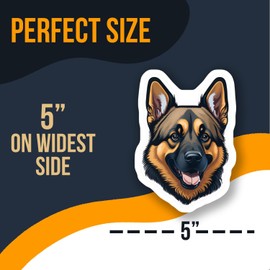 Cute German Shepherd Dog Sticker - Waterproof Vinyl Decal for Laptops - Water Bottles - Car Bumpers - Animal Lovers Gift - AAS0612