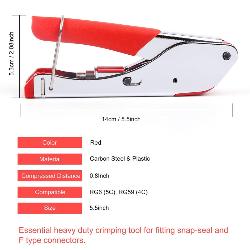Knoweasy Compression Tool Kit - Coaxial Cable Crimper, Cutter with