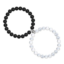 Anniversary Christmas Gift for Couple Bracelets Magnetic Beads Bracelet for Women Men Matching Husband and Wife Bracelets for Couples Magnet Connecting Bracelets