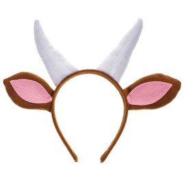 OATIPHO Children's Goat Headband, Cartoon Animal Headband for Cosplay, Make-Up, Birthday Parties and Children's Day Performances, Plush Sheephorn Hair Band, Lightweight and Comfortable, 28 x 23 cm