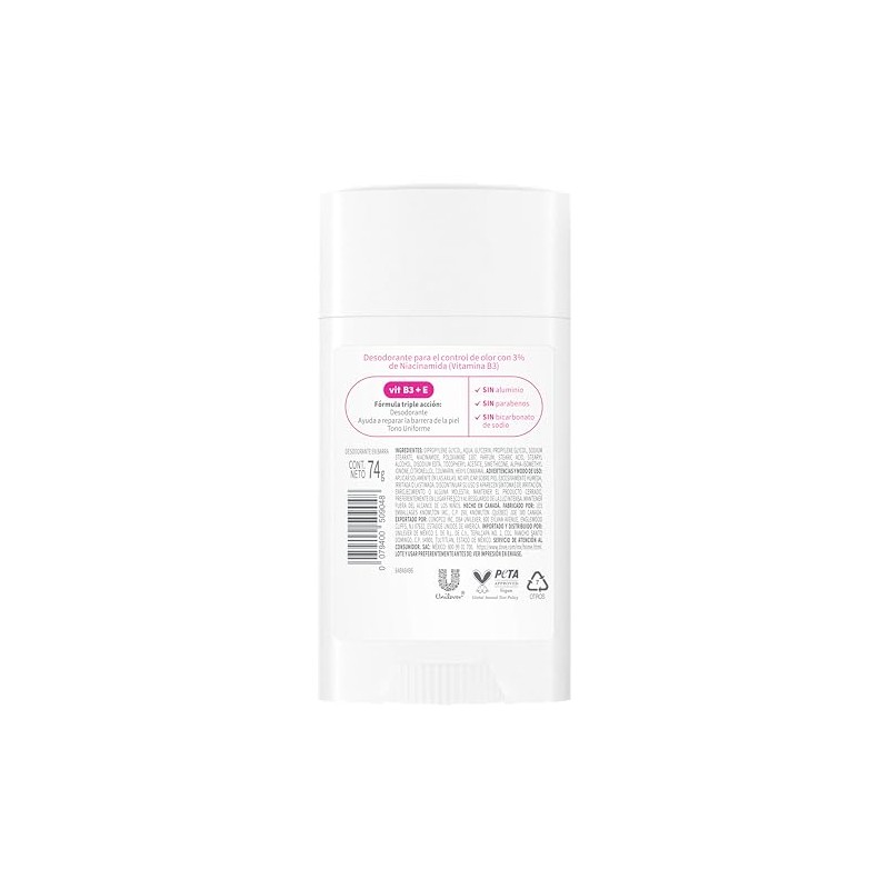 Dove Vitamincare+ Desodorante Libre de Aluminio Stick Raspberry & Rose
