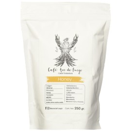 Café Ave de Fuego Honey en Grano 250 gr | Especialidad Mexicana | Hecho en México, Grano, Acidez Cítrica-Málica Media, Tostado Medio, Variedades: Caturra, Bourbon
