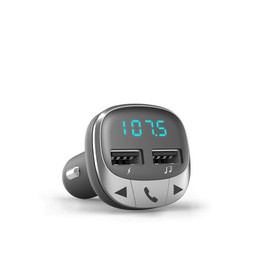 Energy Sistem 44826 Transmisor FM Bluetooth para Automóvil, Entrada USB-A y Micro SD, Micrófono Incorporado, Pantalla LED - Negro