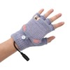 USB Heated Gloves Mitten Men Women Winter Knitted Fingerless Hand
