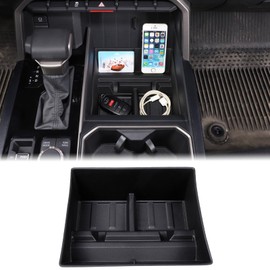Aunginsy Car Lower Center Console Storage Box Compatible with Toyota Tundra 2022-2026, Car Center Console Gear Organizer Tray Multifunctional Storage Box Secondary Container Insert TPE Accessories