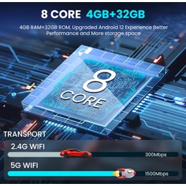 Car Radio Stereo for Toyota RAV4 2013-2018 : [𝟖 𝐂𝐨𝐫𝐞][𝟏𝟐𝟖𝟎*𝟖𝟎𝟎 𝐇𝐃] 10.1" Touch Screen 4+32G Head Unit with Backup Camera - Upgrade 5G WiFi Wireless Carplay GPS FM DSP SWC Bluetooth 5.0