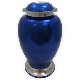 Blue Sapphire Cremation Urn for Ashes | Elegant Memorial Urns, Large Size
