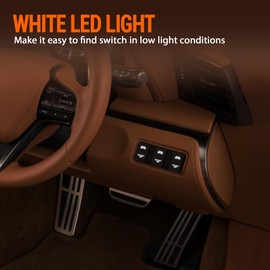 MNJ Motor Push Button Switch 12V with Wiring Kit - White LED Light BAR Symbol, Compatible with Toyota Sequoia Highlander Tacoma Tundra 4Runner (Surface Size 1.28 x 0.87 inches)