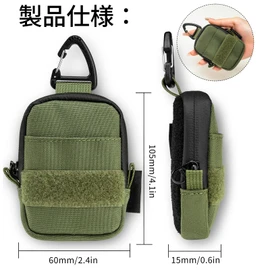 Tactical Geek Storage A6 Mini Multi-Function EDC Wallet - Key and Coin Purse, 2 Pockets, Coin & AirPods Storage, Pass Case, IC Card Compatible - Tactical Molle Style (Men and Women, with Key Chain and