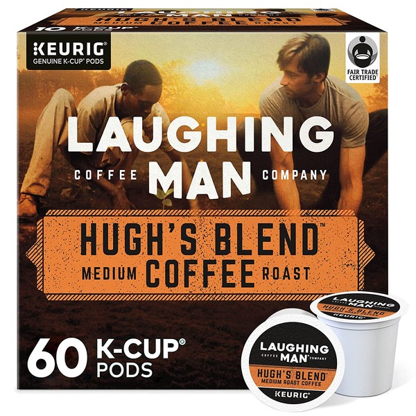 Laughing Man Hugh's Blend, Single-Serve Keurig K-Cup Pods, Medium Roast