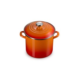Le Creuset Enamel on Steel Traditional Stockpot, 8 qt., Flame with Stainless Steel Knob