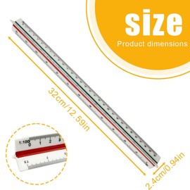 EIH1 Triangular Scale Ruler Metric for Architects and Engineers: 1:100 1:200 1:250 1:300 1:400 1:500, yellow
